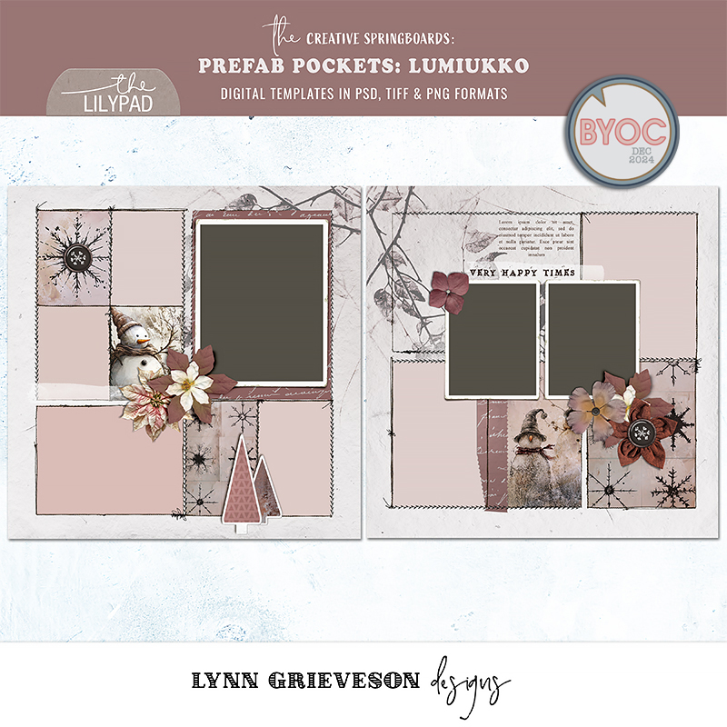 Lumiukko Prefab Pockets templates by Lynn Grieveson