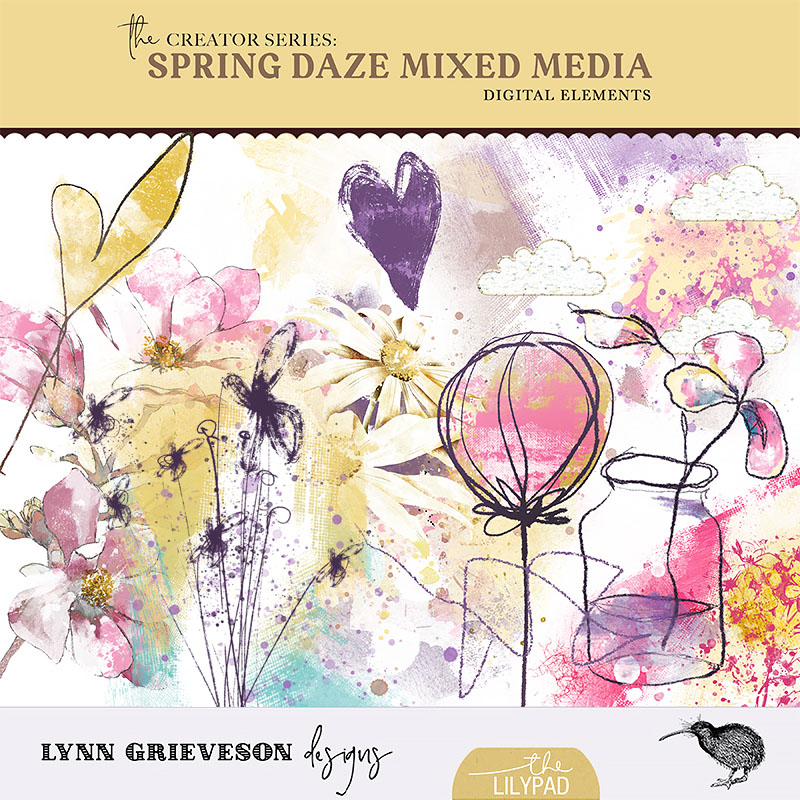 Spring Daze Digital Scrapbooking Mixed Media Elements by Lynn Grieveson