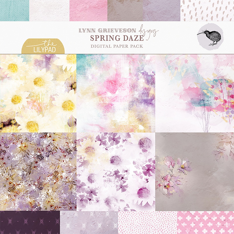 Spring Daze Digital Scrapbooking Paper Pack by Lynn Grieveson