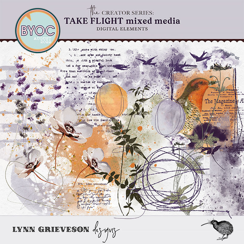 Take Flight Digital Scrapbooking Mixed Media Elements