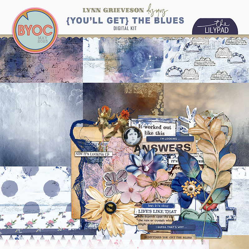 The Blues Digital Scrapbooking Kit by Lynn Grieveson