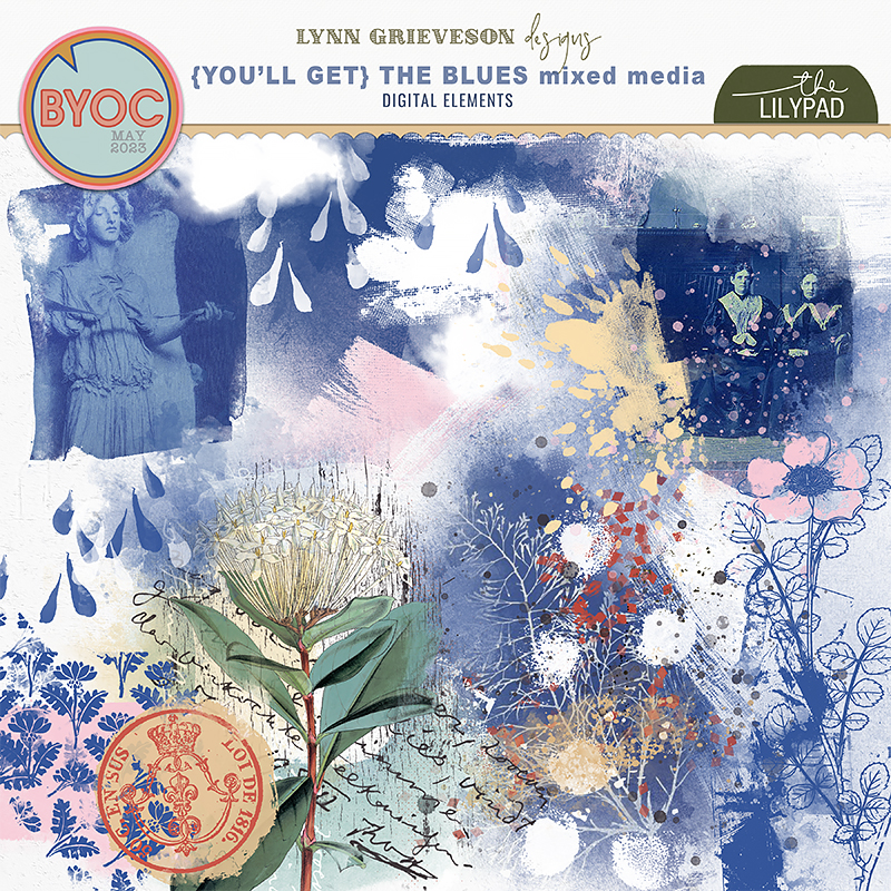 The Blues Digital Scrapbooking Mixed Media Elements