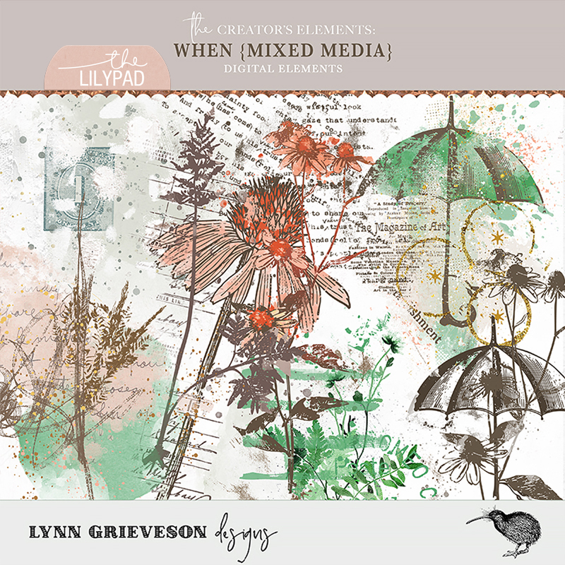When Digital Scrapbooking Mixed Media Elements
