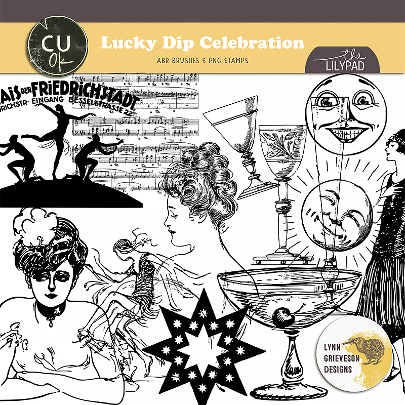 Lucky Dip Celebration Commercial Use brushes and stamps