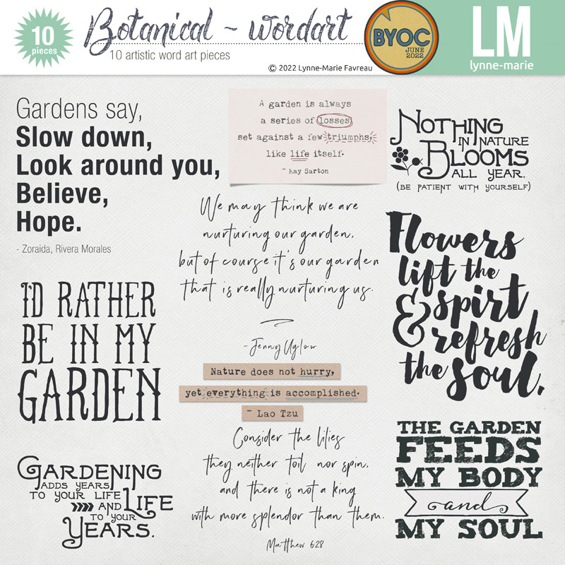 Botanical Word Art