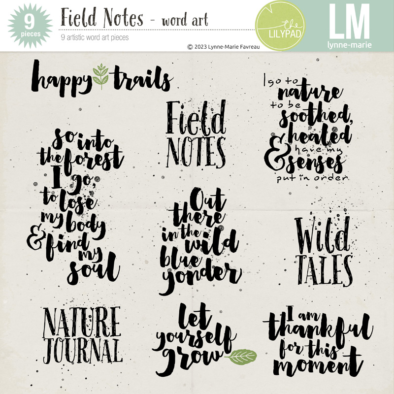 Field Notes word art