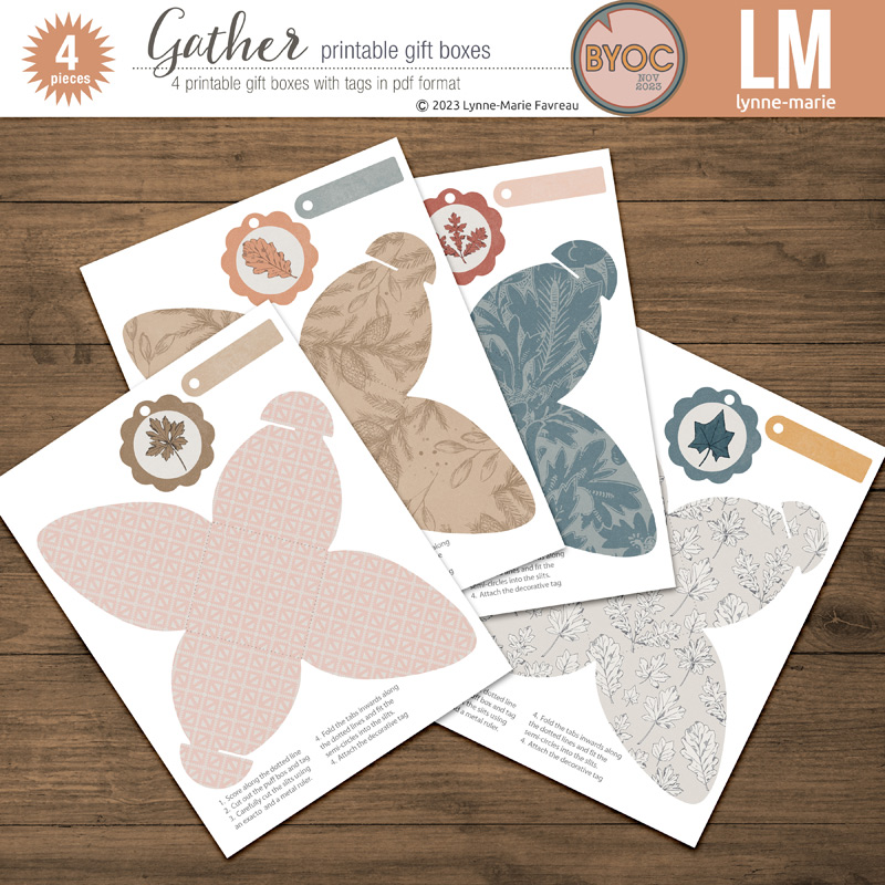 Gather printable gift boxes