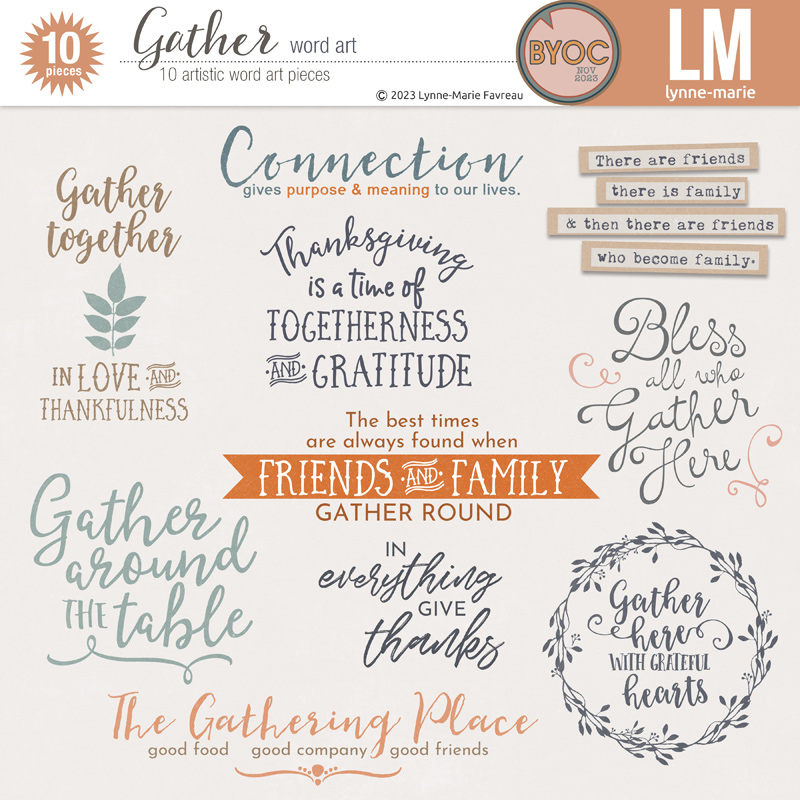 Gather word art