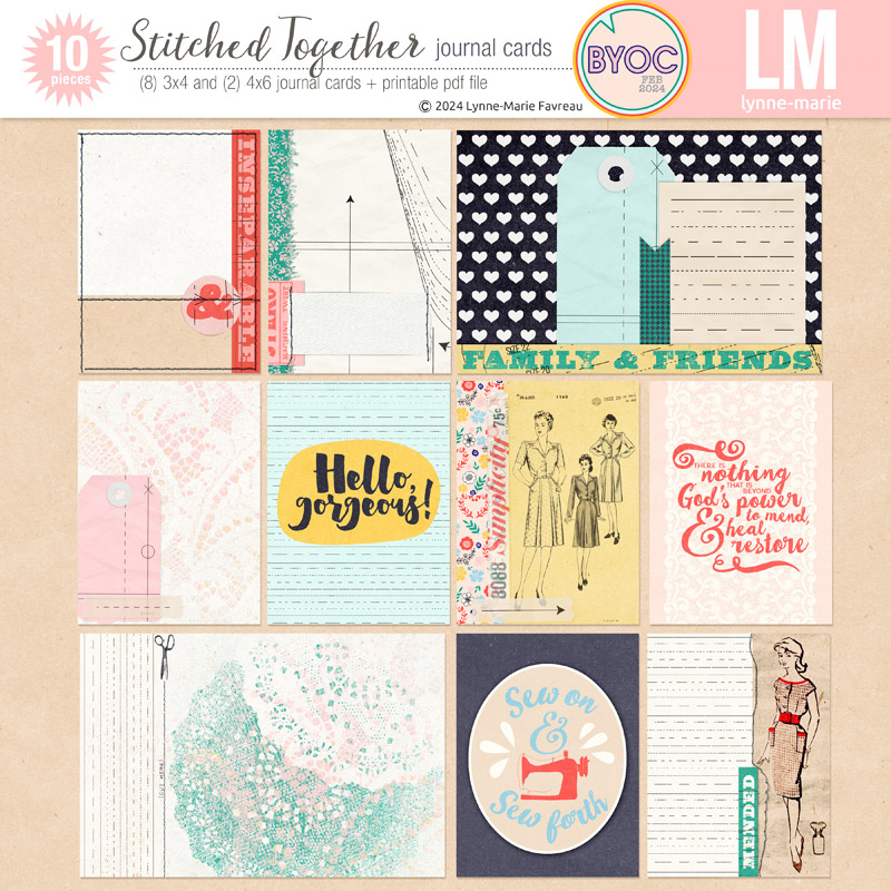 Stitched Together journal cards