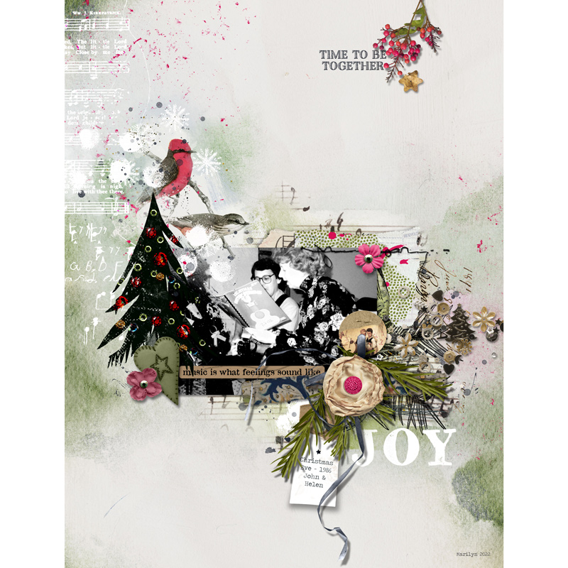 Hear My Voice 08 Carol Singing Digital Scrapbooking Mixed Media Elements - Image 7