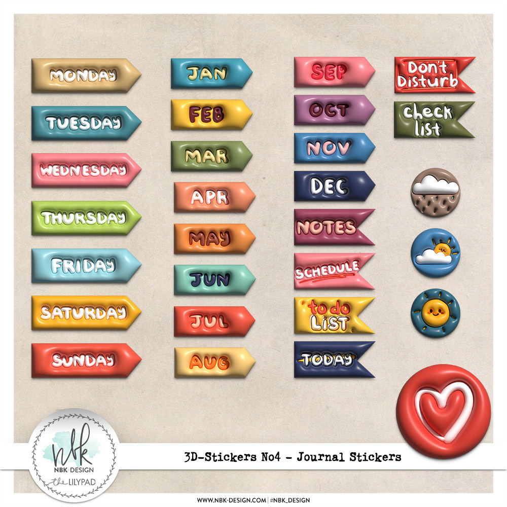 3D-Stickers #04 {Puffy Journal Stickers}