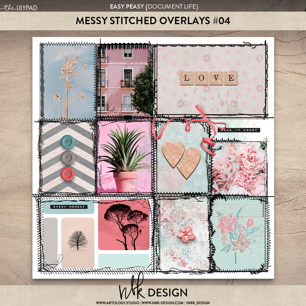 Easy Peasy Messy Stitched Overlay #04