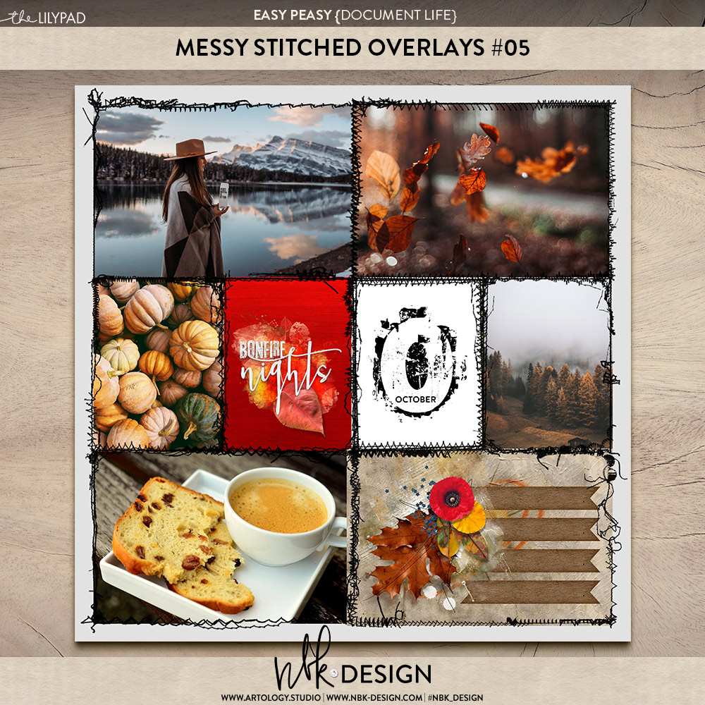 Easy Peasy Messy Stitched Overlay #05