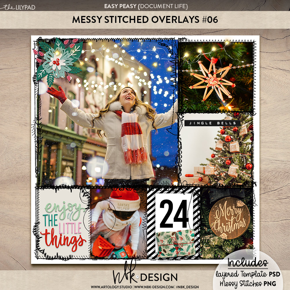 Easy Peasy Messy Stitched Overlay #06