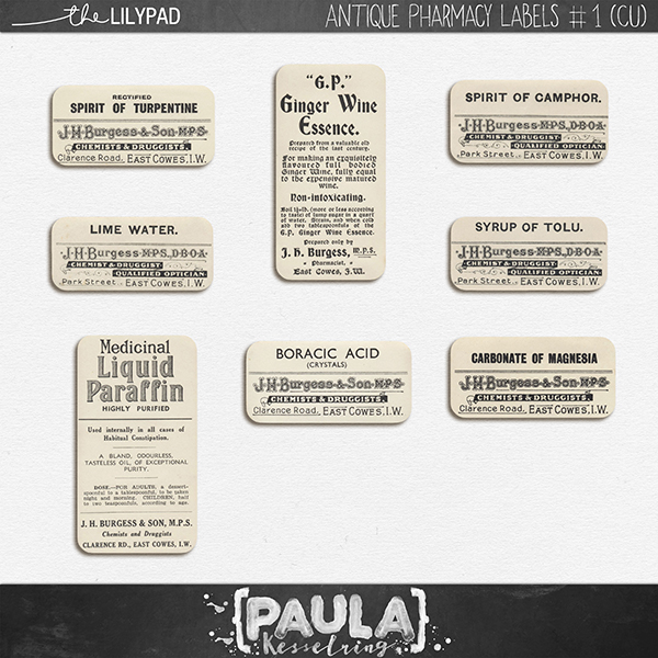 CU Antique Pharmacy Labels #1