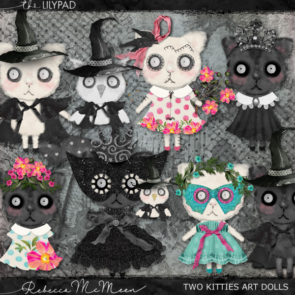 Two Kitties Art Dolls
