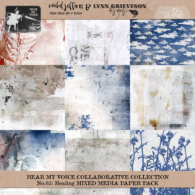 Hear My Voice: 03 - Healing | Mixed Media Digital Scrapbooking Paper Pack