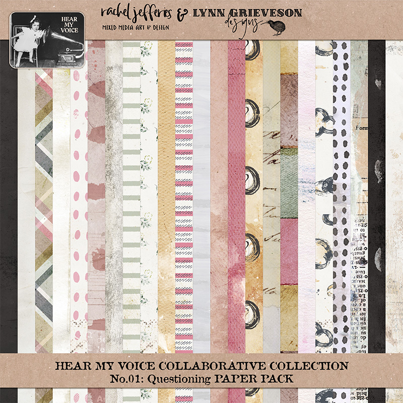 Hear My Voice: 01 - Questioning | Digital Scrapbooking Paper Pack