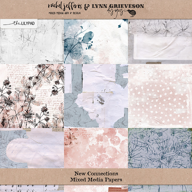 New Connections Mixed Media Digital Scrapbooking Paper Pack