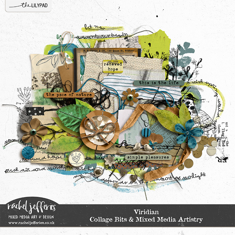 Viridian | Collage Bits & Mixed Media Artistry