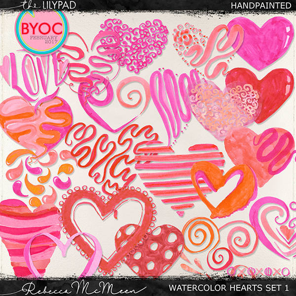 Watercolor Color Hearts & Bonus! Princess Couer - Image 3