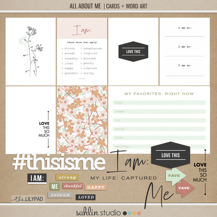 All About Me | Cards and Word Art