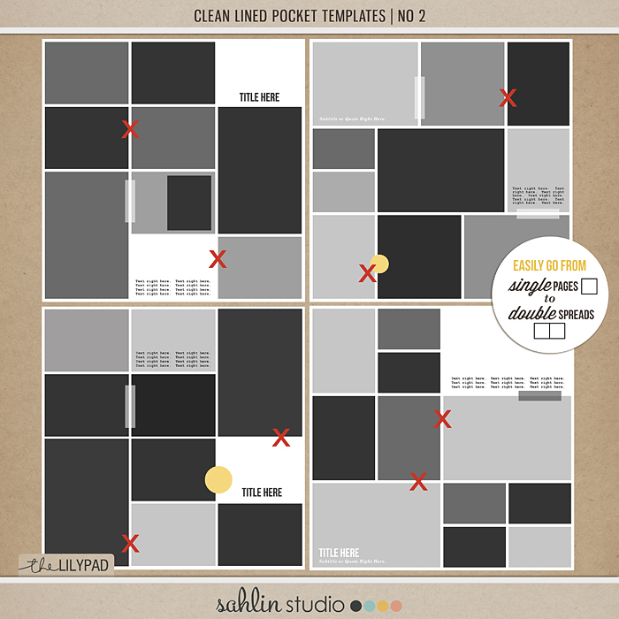 Clean Lined Pocket Templates No 2
