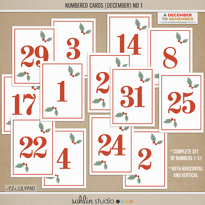 Numbered Cards (December) No 1