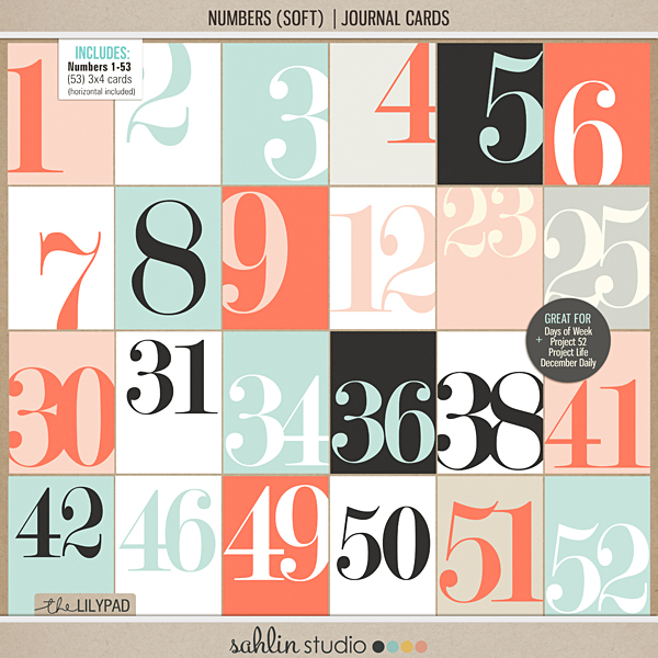 Numbers (Soft) | Journal Cards