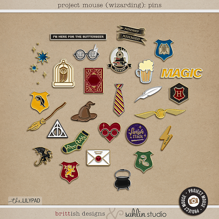 Project Mouse (Wizarding): Enamel Pins