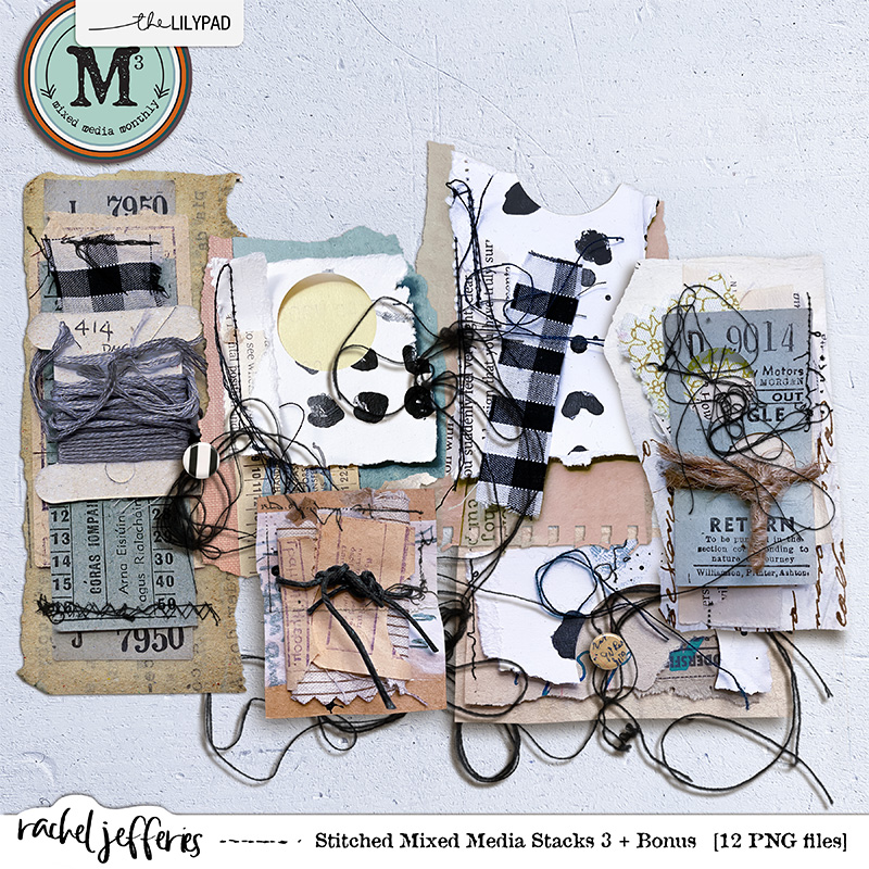 Stitched Mixed Media Stacks 3 + BONUS