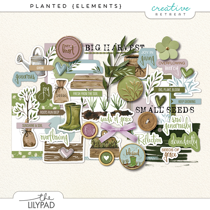bible journaling digital kit with growth and grace phrases