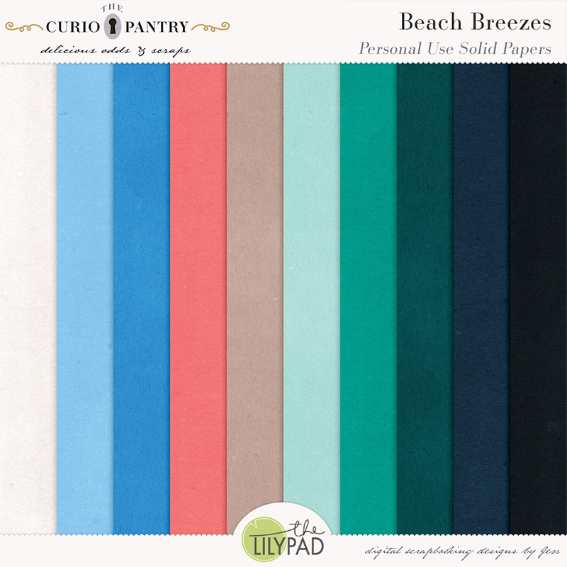 The Curio Pantry Beach Breezes PU Solid Papers