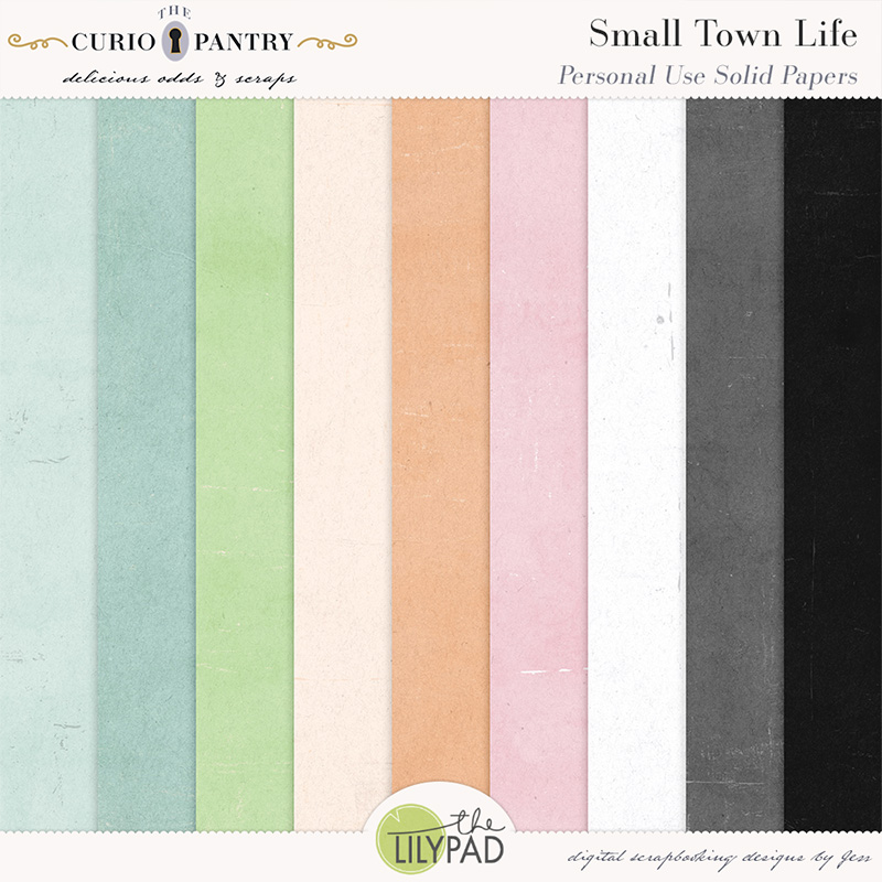 The Curio Pantry Small Town Life PU Solid Papers