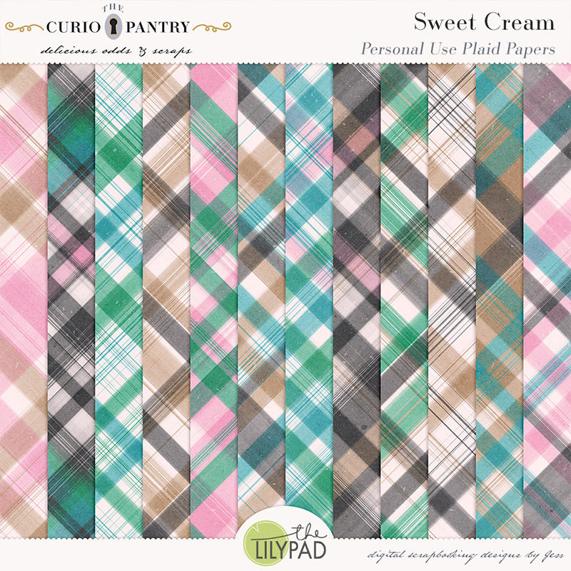 The Curio Pantry Sweet Cream PU Plaid Papers