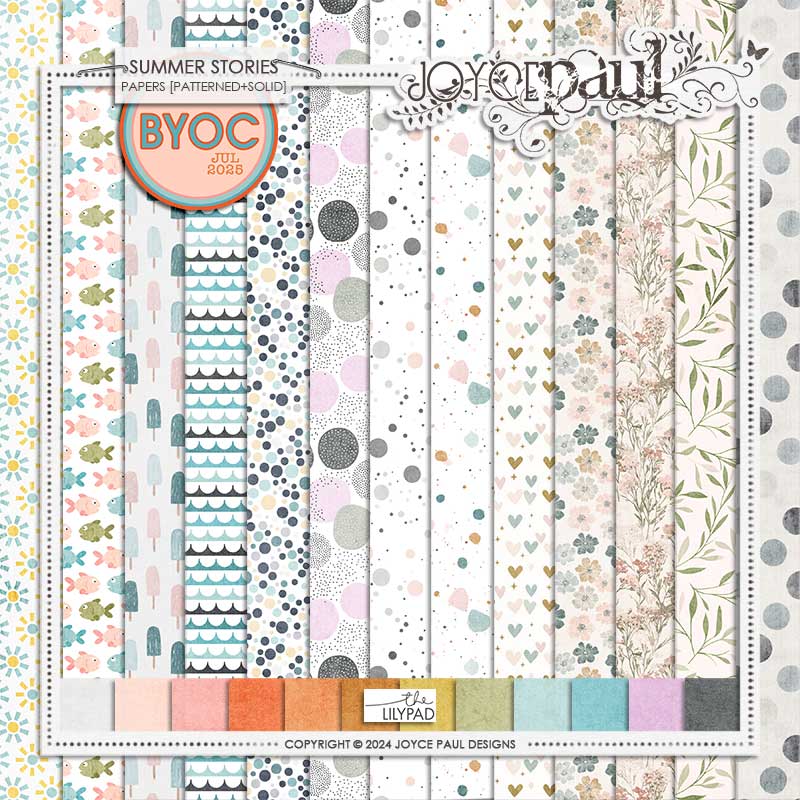 Summer Stories | Papers [Patterned+Solid] by Joyce Paul