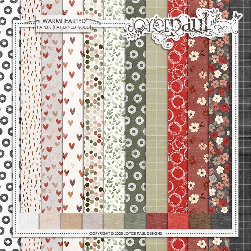 Warmhearted - Papers [Patterned+Solid] by Joyce Paul Designs