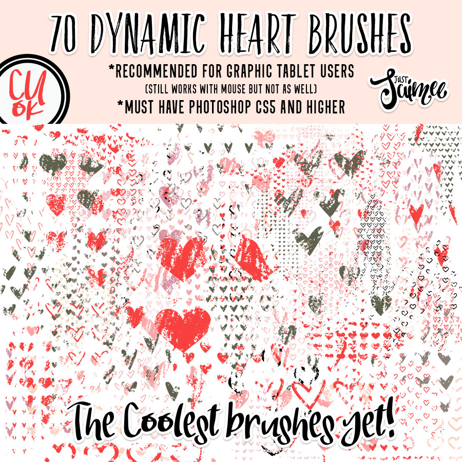 Dynamic Stamp Brushes | Hearts | Commercial Use