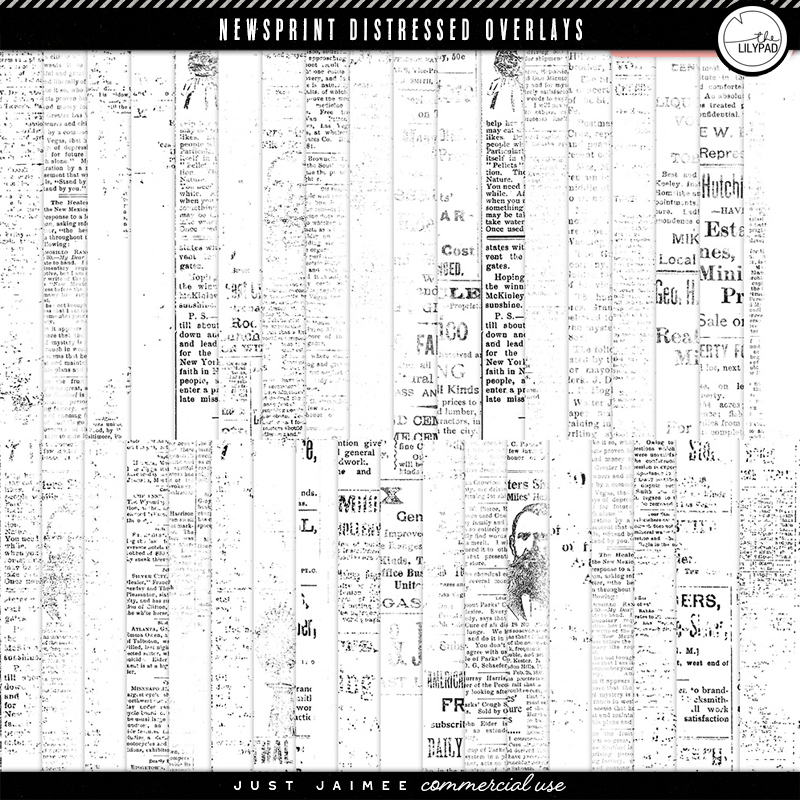 CU Newsprint Distressed Overlays