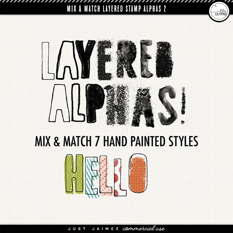 Mix & Match Layered Stamp Alphas 2 | Commercial Use
