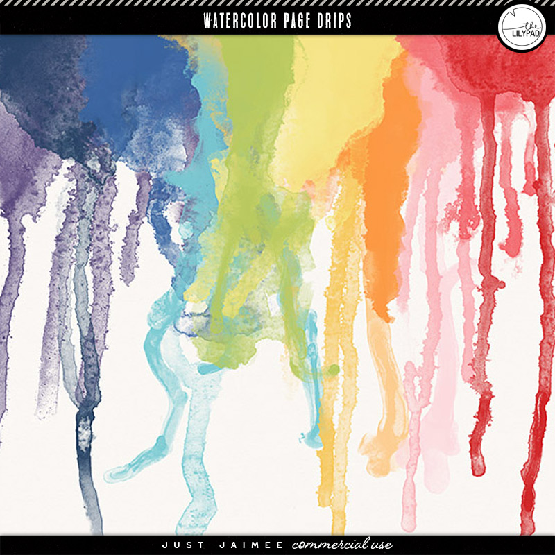 Watercolor Page Drips | Commercial Use