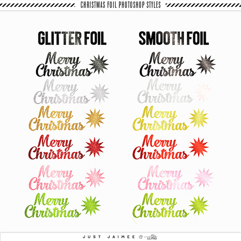 Christmas Foil Photoshop Styles