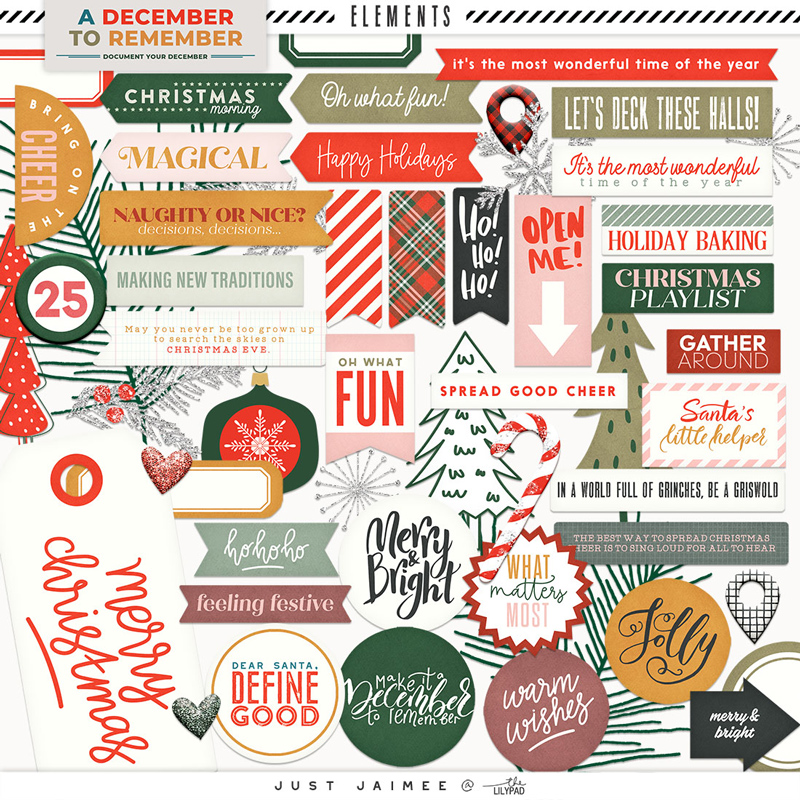 A December to Remember Word Art Pack
