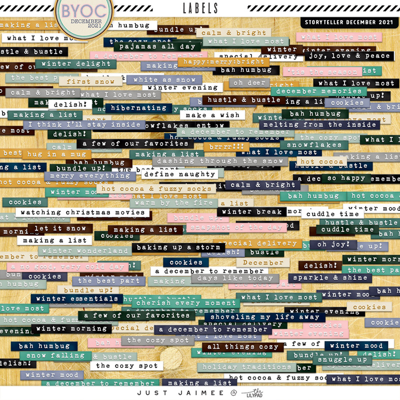 Storyteller December – Dymo Label Strips