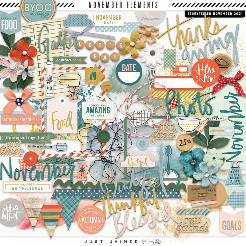 Storyteller November Digital Scrapbooking Kit - Image 3