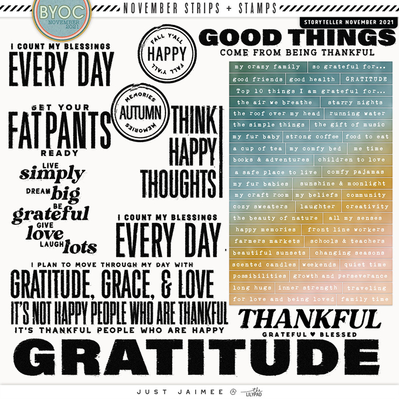 Storyteller November Strips & Stamps Pack