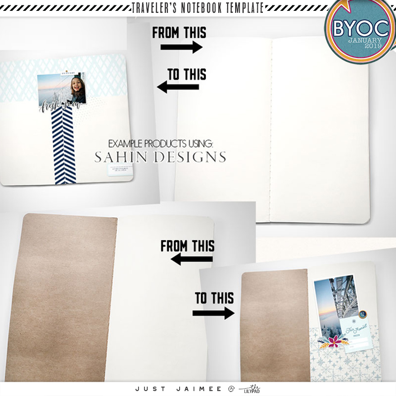 Traveler’s Notebook realistic digital template