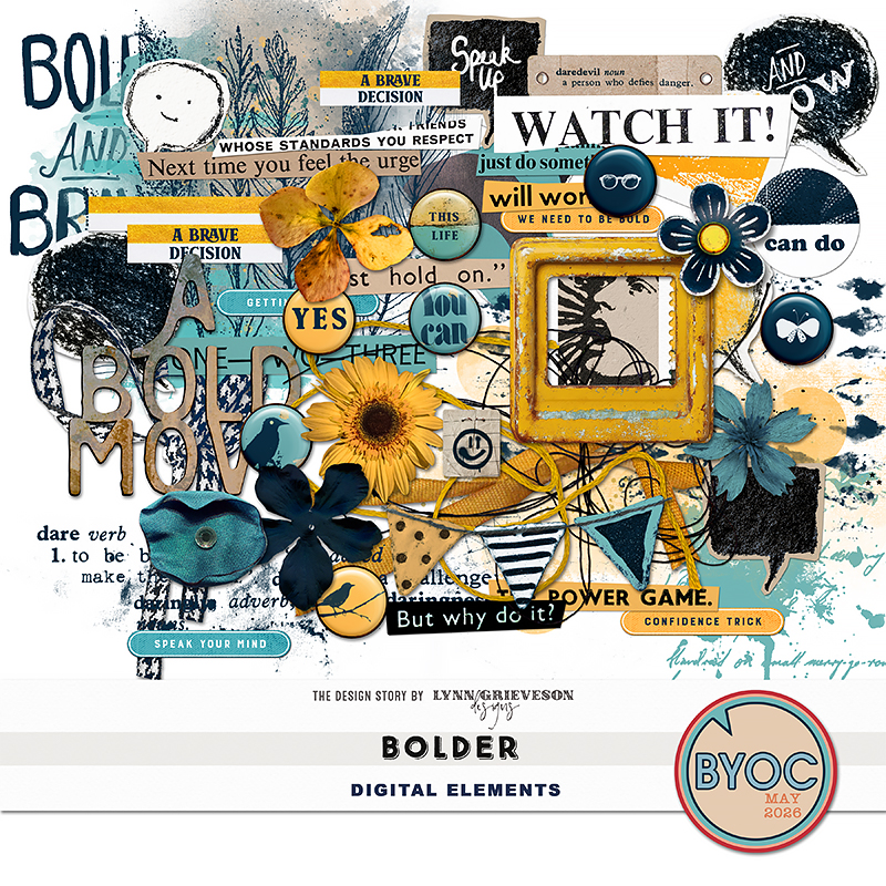 Bolder Digital Scrapbooking Elements by Lynn Grieveson