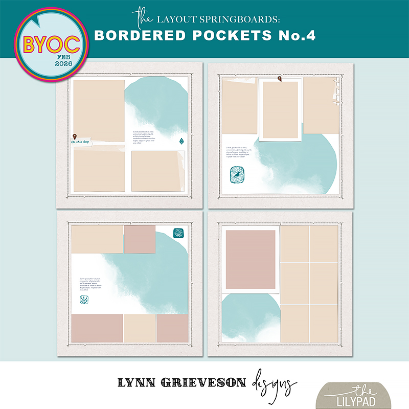 Bordered Pockets No4 Photobook Templates by Lynn Grieveson