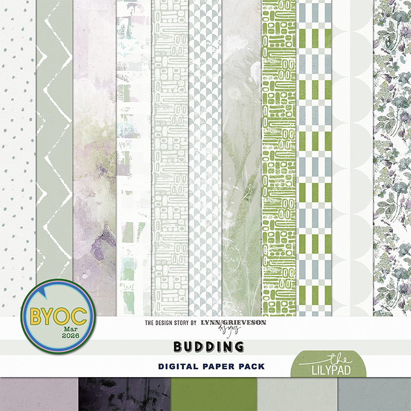 Budding Digital Scrapbooking Paper Pack by Lynn Grieveson